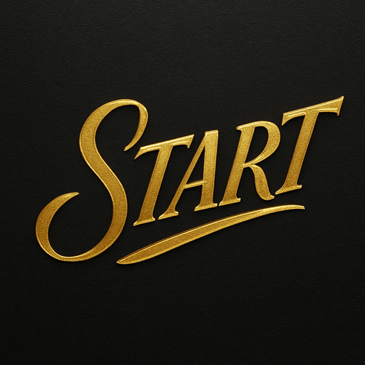italic "START" written in gold
