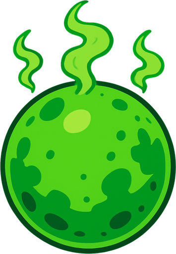 green poison ball.
In-Game asset.  2d.  High contrast.  No shadows