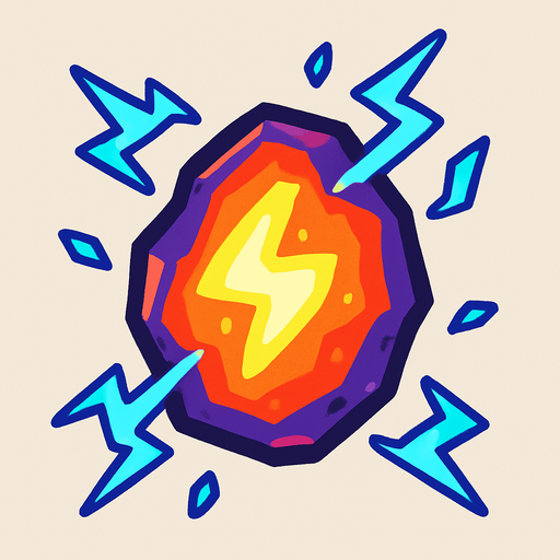 Pierre élément energie.
In-Game asset.  2d.  High contrast.  No shadows