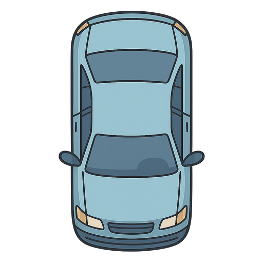 a car. No background. Transparent background. Blank background. No shadows. 2d. In-Game asset. flat