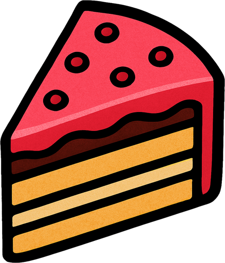 a quarter section of the cake viewed from above.
In-Game asset.  2d.  High contrast.  No shadows