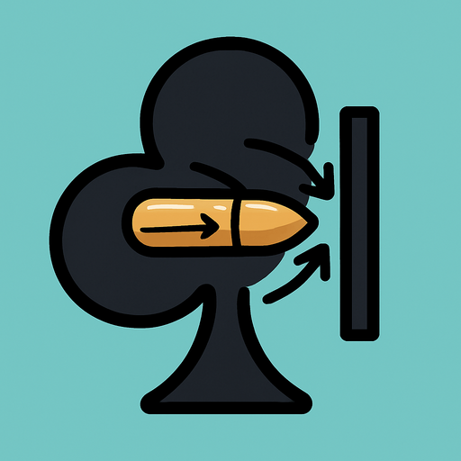 Just the club from this picture with an icon representing a bullet ricocheting from a wall in the center of it.
