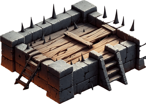 A trap.
Single Game Texture. In-Game asset. 2d. Blank background. High contrast. No shadows.