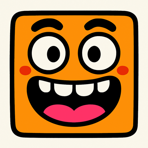 funny square.
In-Game asset.  2d.  High contrast.  No shadows