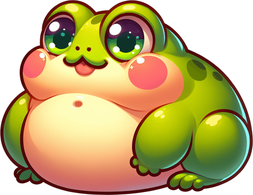 cartoon cute fat toad
Single Game Texture. In-Game asset. 2d. Blank background. High contrast. No shadows.