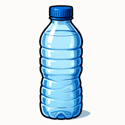 Su şişesi - Gerçekçi - Yazısız.
In-Game asset.  2d.  High contrast.  No shadows