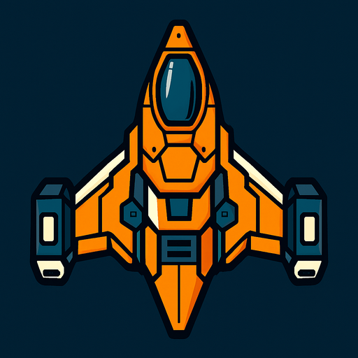 an space ship.
In-Game asset.  2d.  High contrast.  No shadows