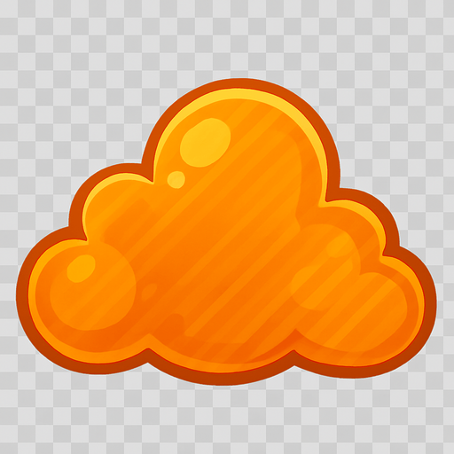orange transparent cloud.
In-Game asset.  2d.  High contrast.  No shadows