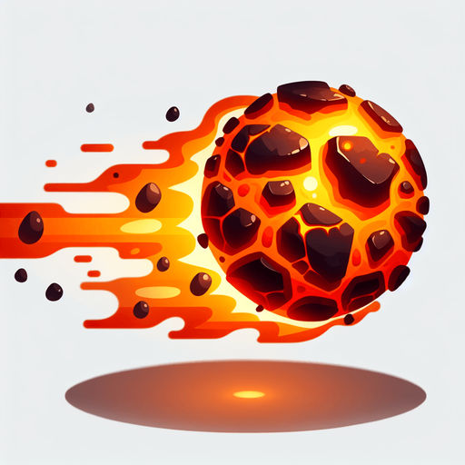 flying  lava bubble.
Single Game Texture. In-Game asset. 2d. Blank background. High contrast. No shadows.