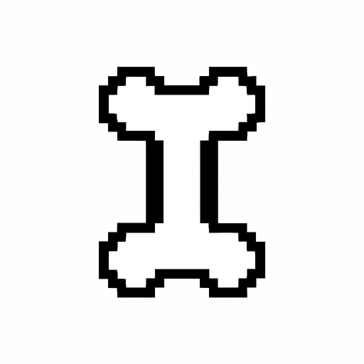 Undertale bone with black outline.
In-Game asset.  2d.  High contrast.  No shadows