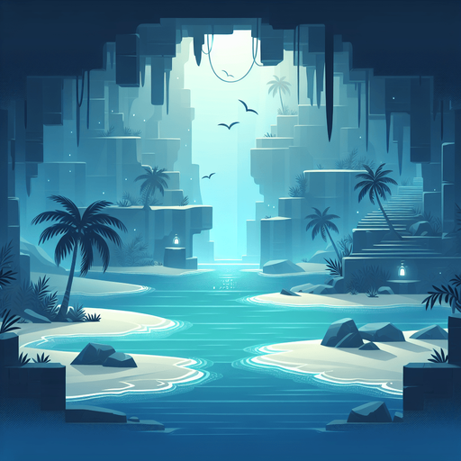 okyanus içi.
Single Game Texture.  In-Game asset.  2d.  Blank background.  High contrast.  No shadows