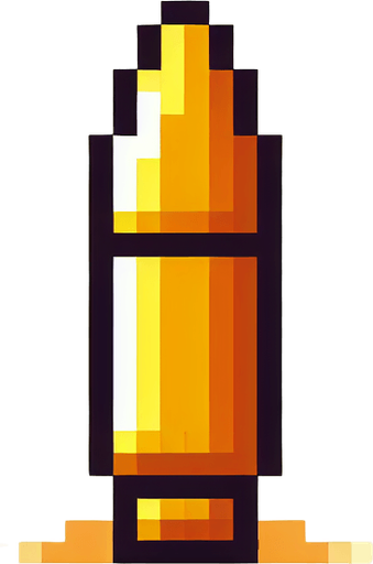 Yellow_bullet pixel.
Single Game Texture. In-Game asset. 2d. Blank background. High contrast. No shadows.