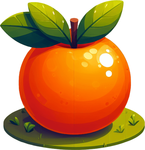 An orange.
Single Game Texture. In-Game asset. 2d. Blank background. High contrast. No shadows.