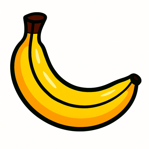 Muz meyvesi.
In-Game asset.  2d.  High contrast.  No shadows