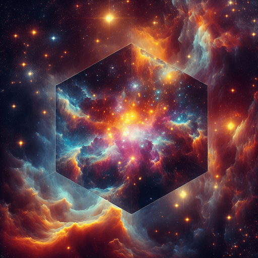Amazing bright hexagon space background.
