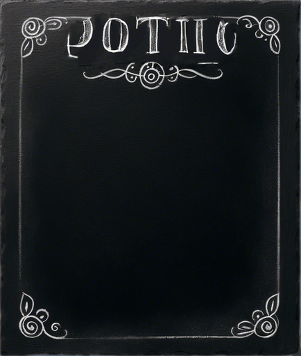 Word "POTION" in chalk