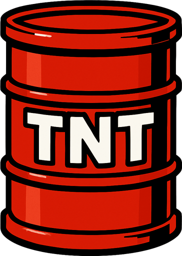 tnt yazılı varil.
In-Game asset.  2d.  High contrast.  No shadows