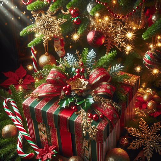 gift package with christmas decor