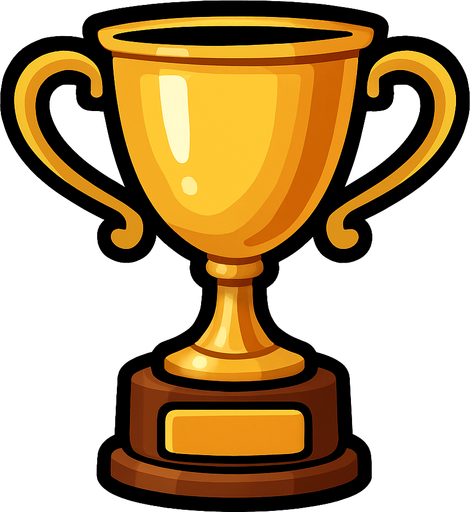 A trophy without any background.
In-Game asset.  2d.  High contrast.  No shadows