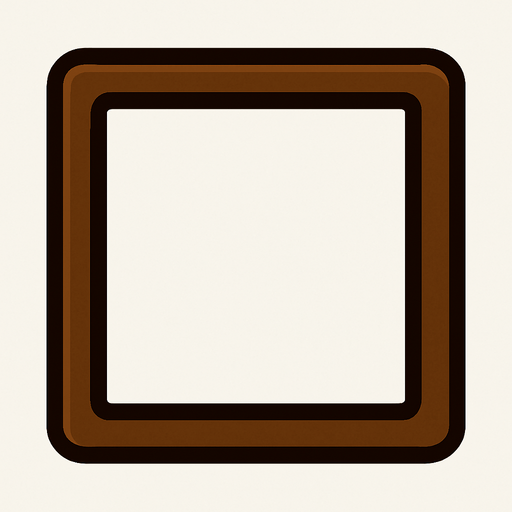 ריבוע חלול עם קו מתאר חום.
In-Game asset.  2d.  High contrast.  No shadows
