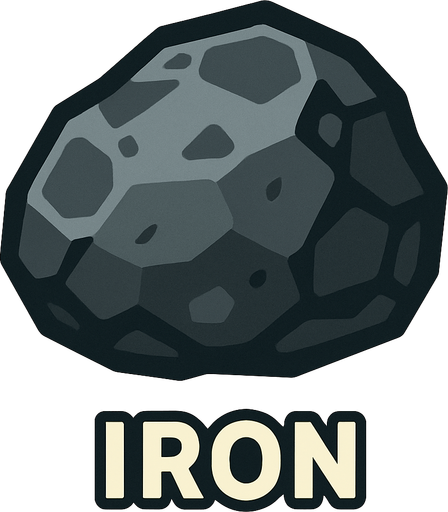 Iron.
In-Game asset.  2d.  High contrast.  No shadows