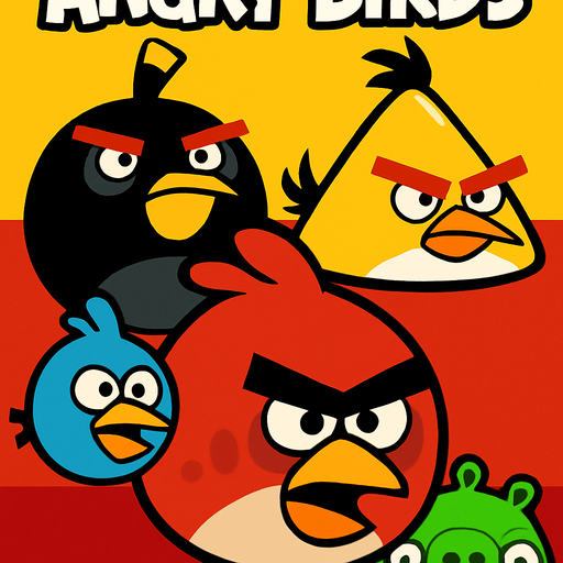 Angry birds vertical poster.
In-Game asset.  2d.  High contrast.  No shadows