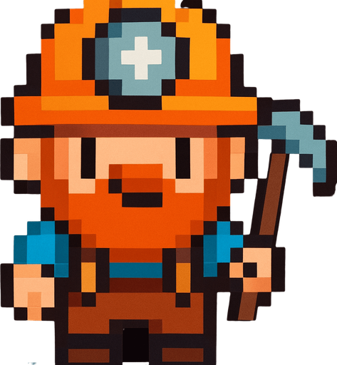 que el minero este mirando de frente y llendo de frente