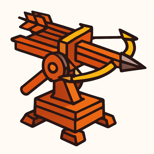 מכונה שיורה חצים.
In-Game asset.  2d.  High contrast.  No shadows