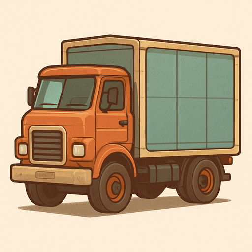 logistical truck.
In-Game asset.  No shadows. retro. retro