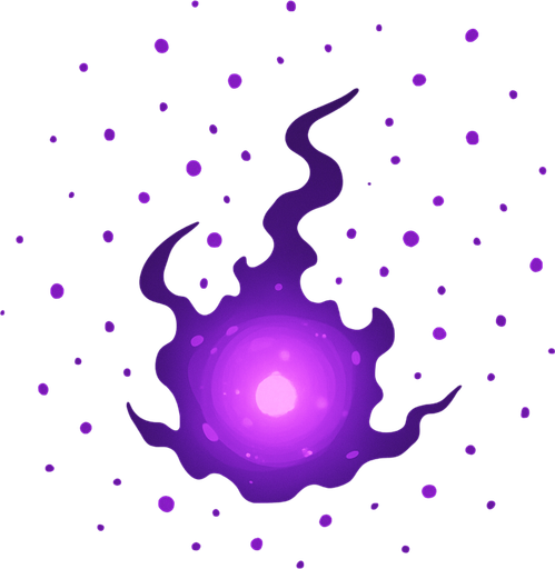 Luz oscura particulas, moradas.
In-Game asset.  2d.  High contrast.  No shadows