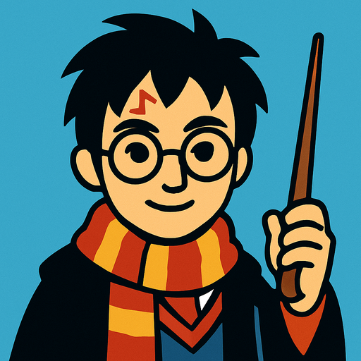 harry potter.
In-Game asset.  2d.  High contrast.  No shadows