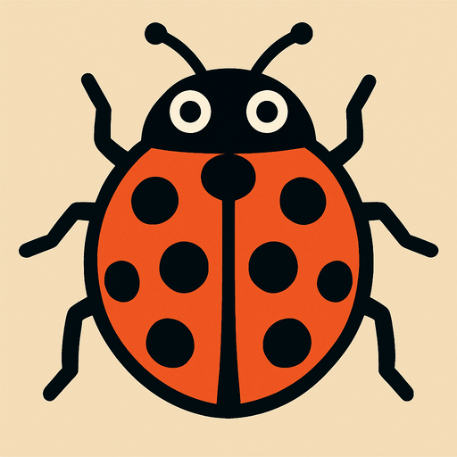 ladybug insect.
In-Game asset.  2d.  High contrast.  No shadows