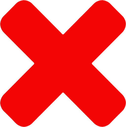 red multiplication sign.
In-Game asset.  2d.  High contrast.  No shadows