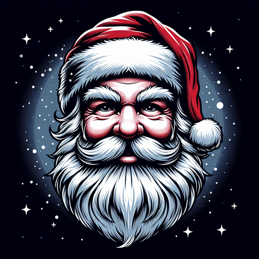 Santa's face.
Single Game Texture. In-Game asset. 2d. Blank background. High contrast. No shadows.