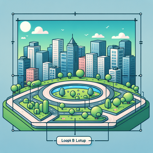 Loopable City image.
Single Game Texture.  In-Game asset.  2d.  Blank background.  High contrast.  No shadows