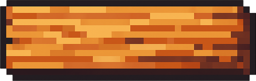 Tabla de madera vista de costado, muy fina. Pixel art.
In-Game asset.  2d.  High contrast.  No shadows