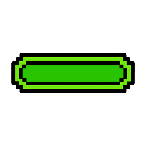 barra de salud de color verde.
In-Game asset.  2d.  High contrast.  No shadows