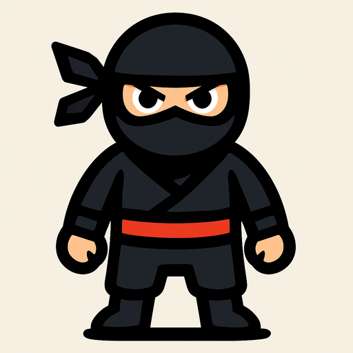 ninja 2d updown.
In-Game asset.  2d.  High contrast.  No shadows