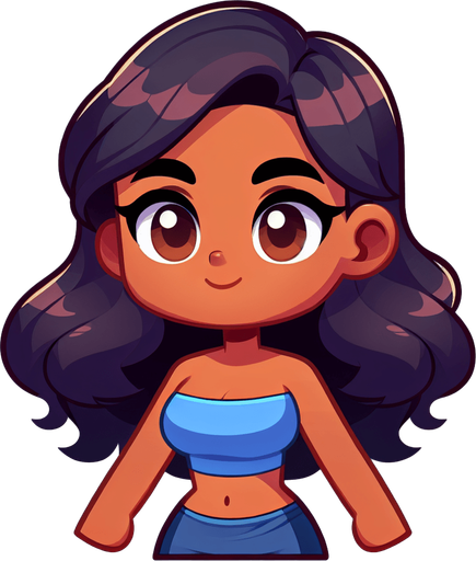 a cartoon full body person.
Single Game Texture. In-Game asset. 2d. Blank background. High contrast. No shadows.