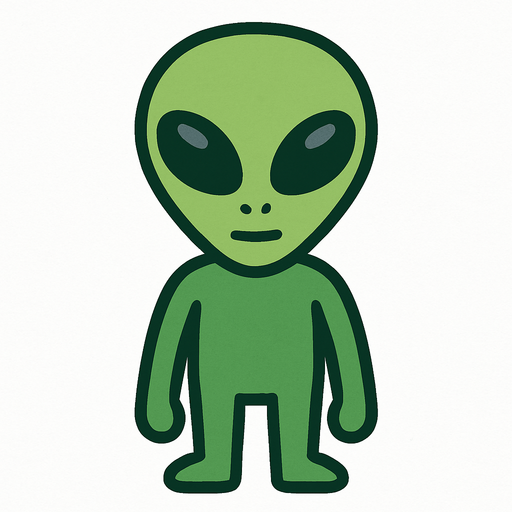 alien. No background. Transparent background. Blank background. No shadows. 2d. In-Game asset. flat
