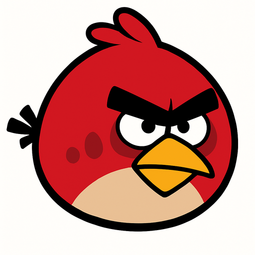 Angry birds red.
In-Game asset.  2d.  High contrast.  No shadows