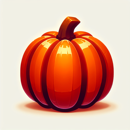 stylized orange pumpkin.
Single Game Texture. In-Game asset. 2d. Blank background. High contrast. No shadows.