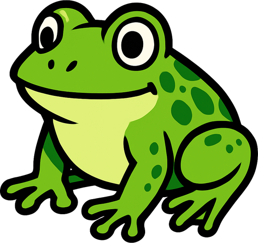 frog.
In-Game asset.  High contrast.  No shadows. 2d