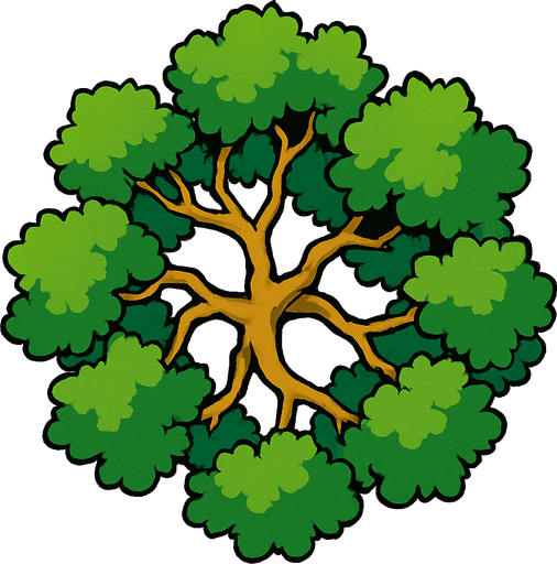 tree Sway Branch top view.
In-Game asset.  2d.  High contrast.  No shadows