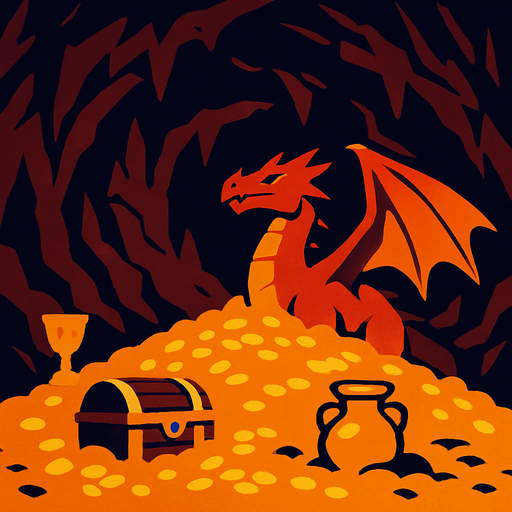 Fond d'écran tanière de dragons.
In-Game asset.  2d.  High contrast.  No shadows