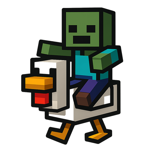 Chicken jockey character.
In-Game asset.  2d.  High contrast.  No shadows