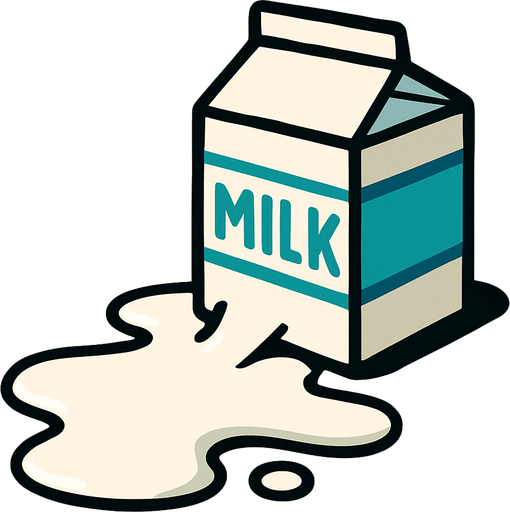 spilled milk.
In-Game asset.  2d.  High contrast.  No shadows