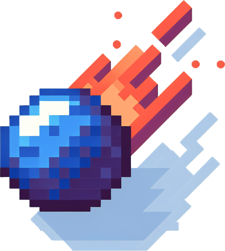 8-bit pixelated isometric blueberry projectile icon.
Single Game Texture. In-Game asset. 2d. Blank background. High contrast. No shadows.