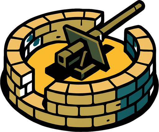 dairesel mevzi..
In-Game asset.  2d.  High contrast.  No shadows