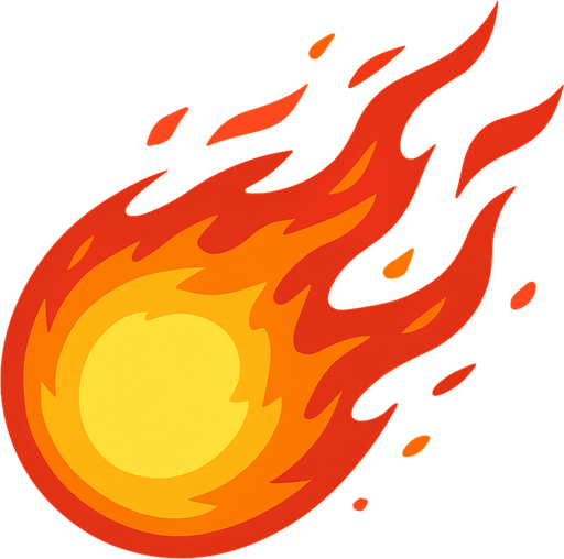 Fireball.
In-Game asset.  2d.  High contrast.  No shadows